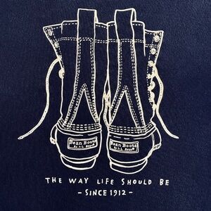 L.L. Bean Men's Long Sleeve Bean Boot Graphic T-Shirt, Blue, Size Medium